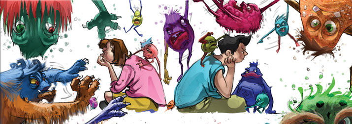 Grumps clinging to people - concept of grumps growing